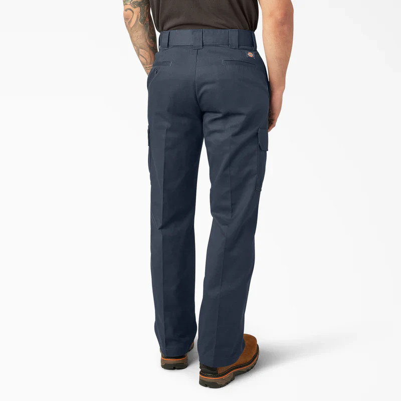 DICKIES RELAXED FIT STRAIGHT LEG CARGO WORK PANTS- DARK NAVY
