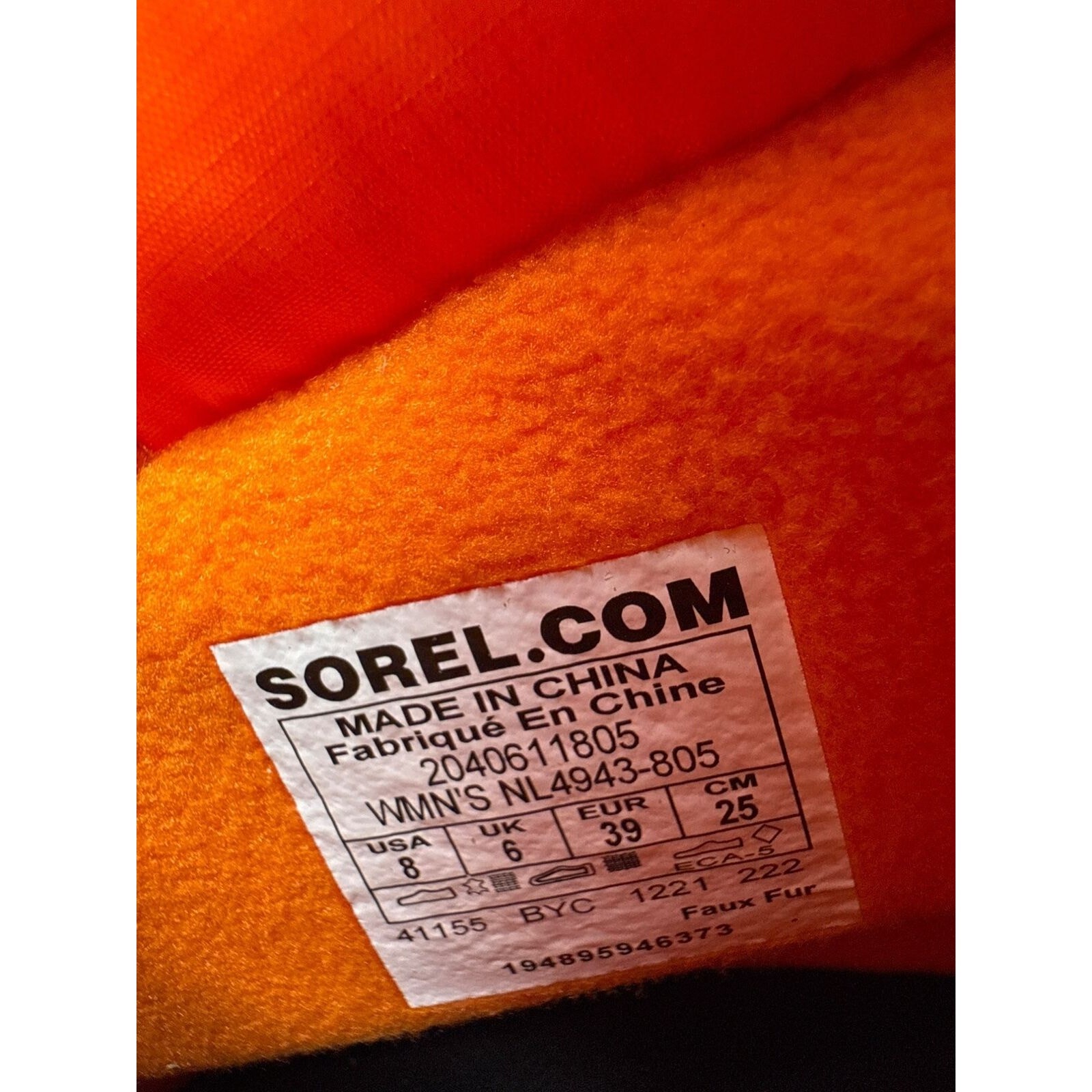 Sorel x prAna Out N About Winter Boot Womens 8 Orange Puffy Waterproof Insulated