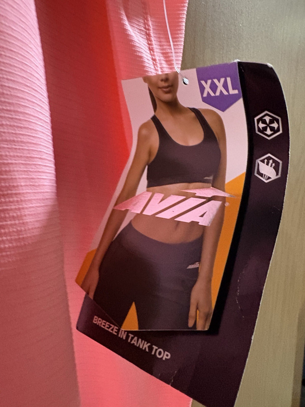 Avia Tank Womens M L 2X Performance Mesh NEON PINK Activewear Yoga NEW