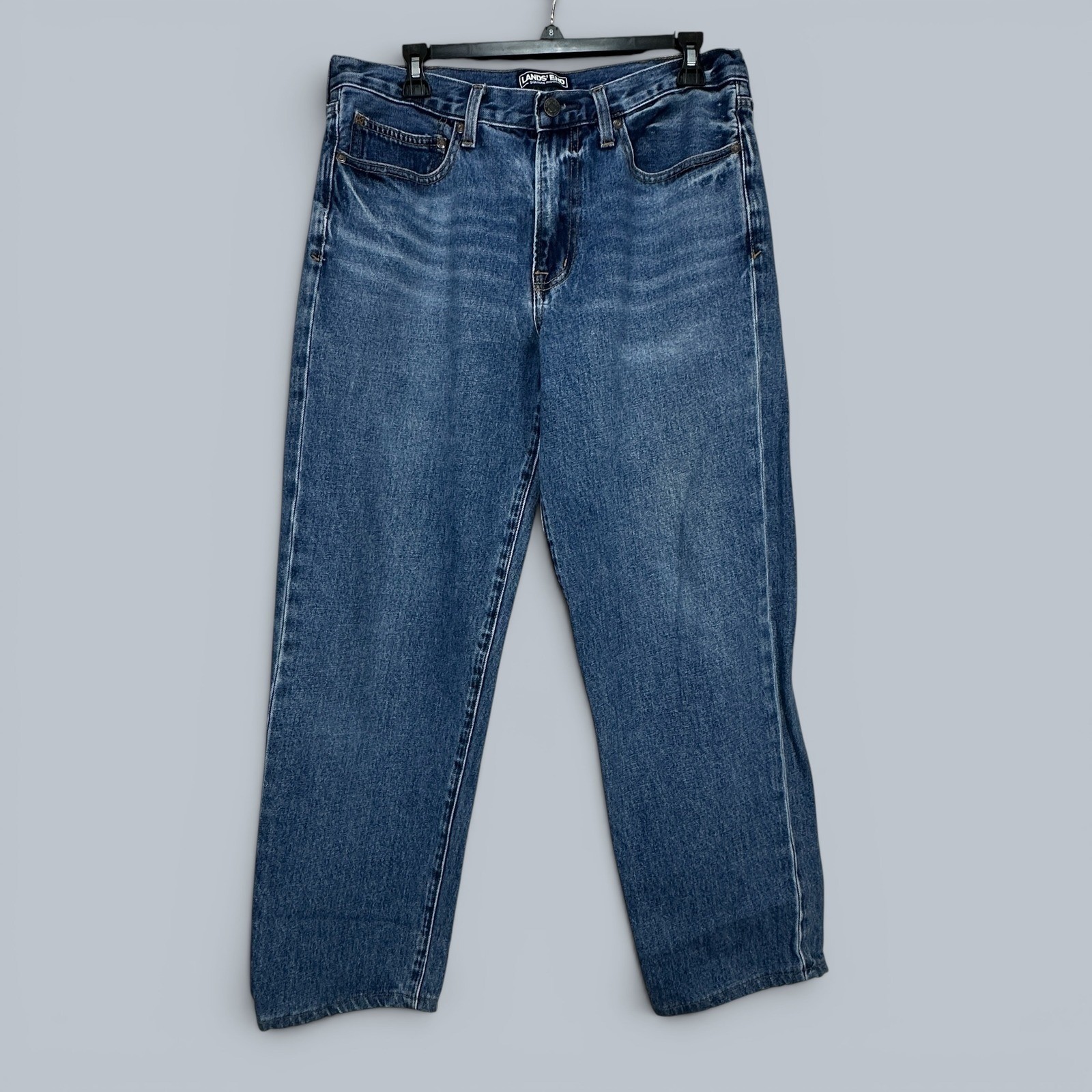 Lands End Square Rigger Mens Relaxed Fit Jeans Blue Denim 33×28 501601 F18