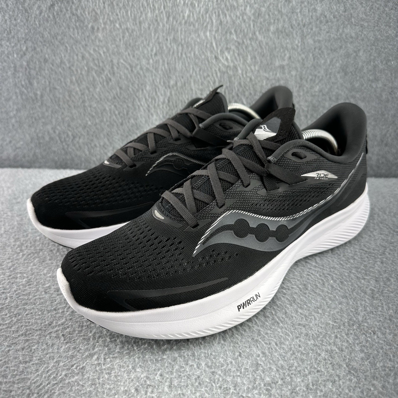 Saucony Ride 15 Mens Size 11.5 Black Athletic Casual Running Shoes Sneakers