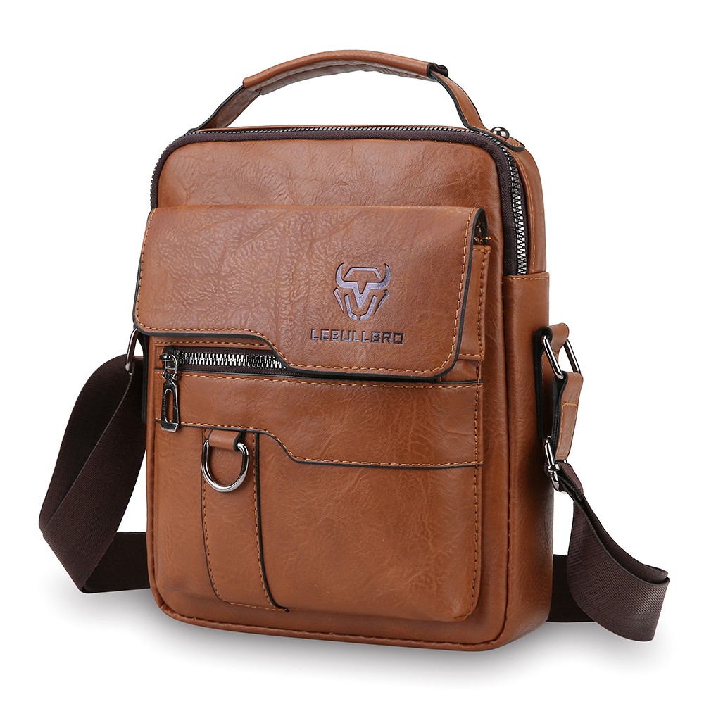 Men Vintage PU Leather Crossbody Bag Shoulder Handbag Travel Messenger Bag
