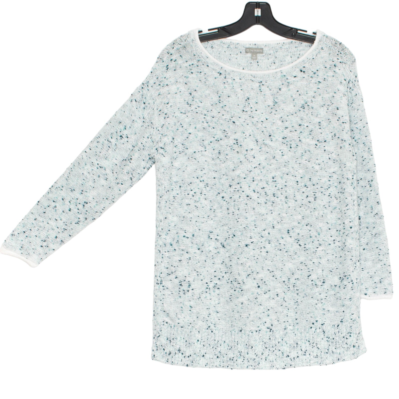 Talbots Sweater Cozy Cottage Minimalist Casual Comfort Neutral Blue Size Medium