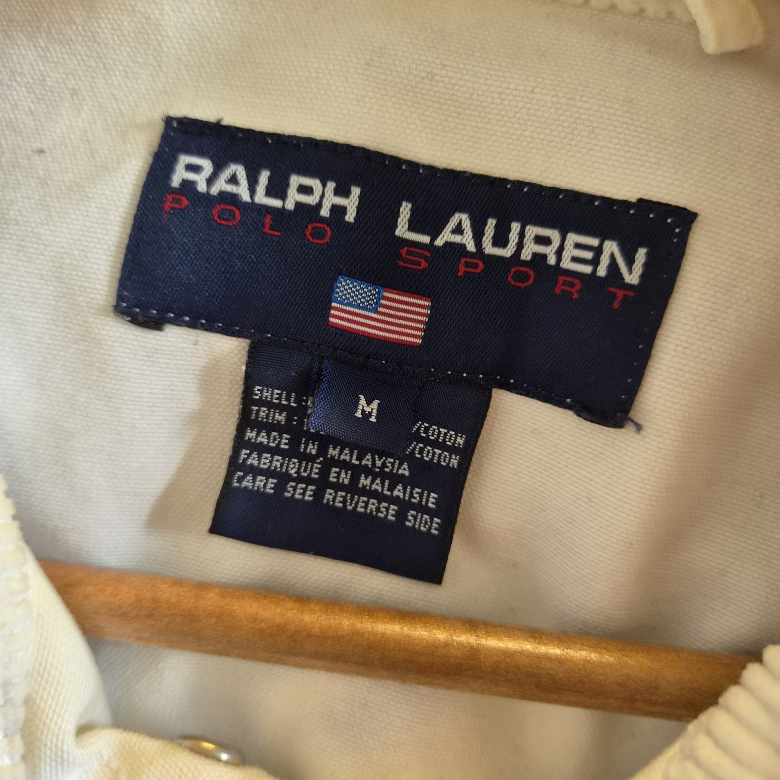 Vintage Polo Sport Ralph Lauren Fireman Jacket Mens M White