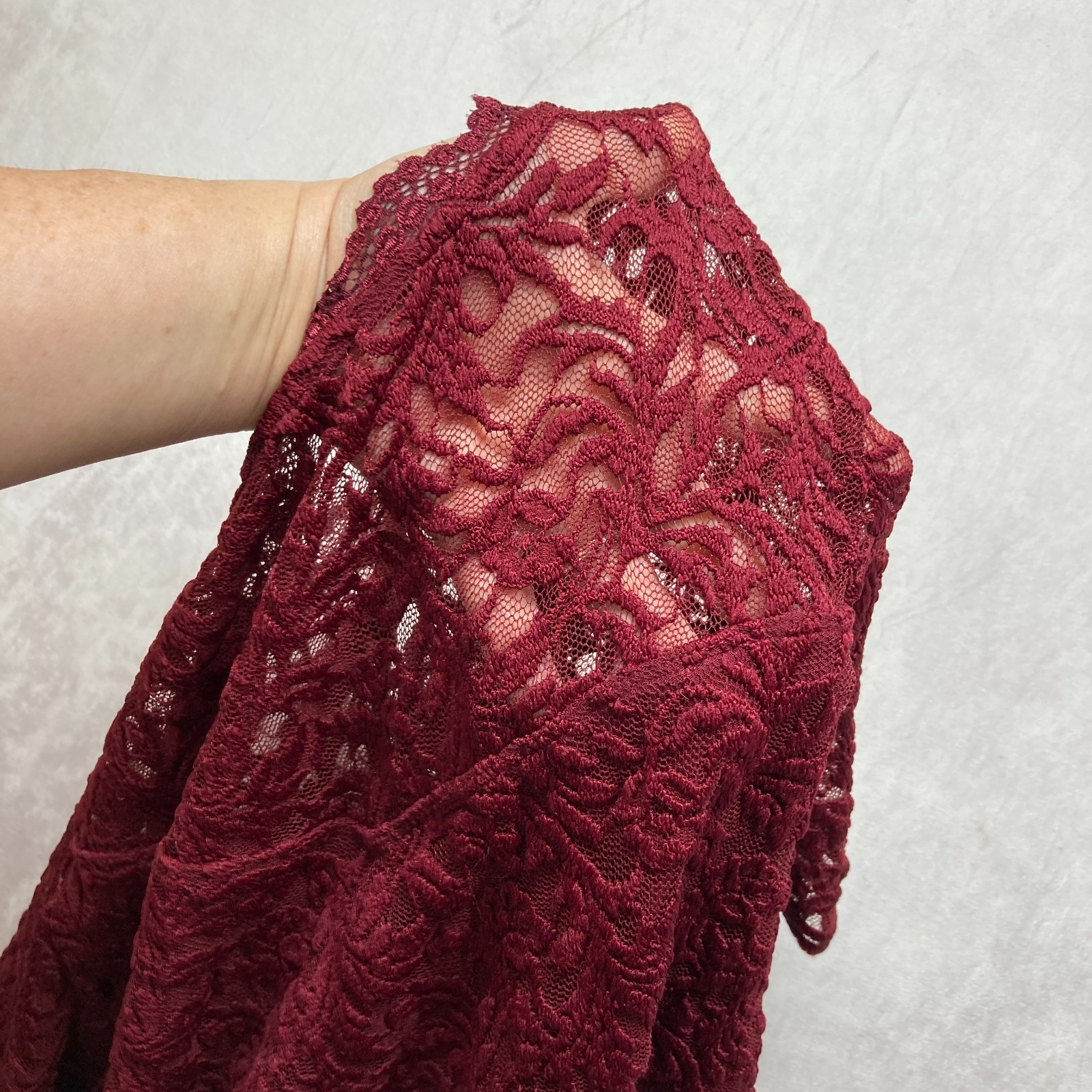 Torrid Bodysuit Size 3 Dark Red Lace Top Whimsigoth Dark Romantic
