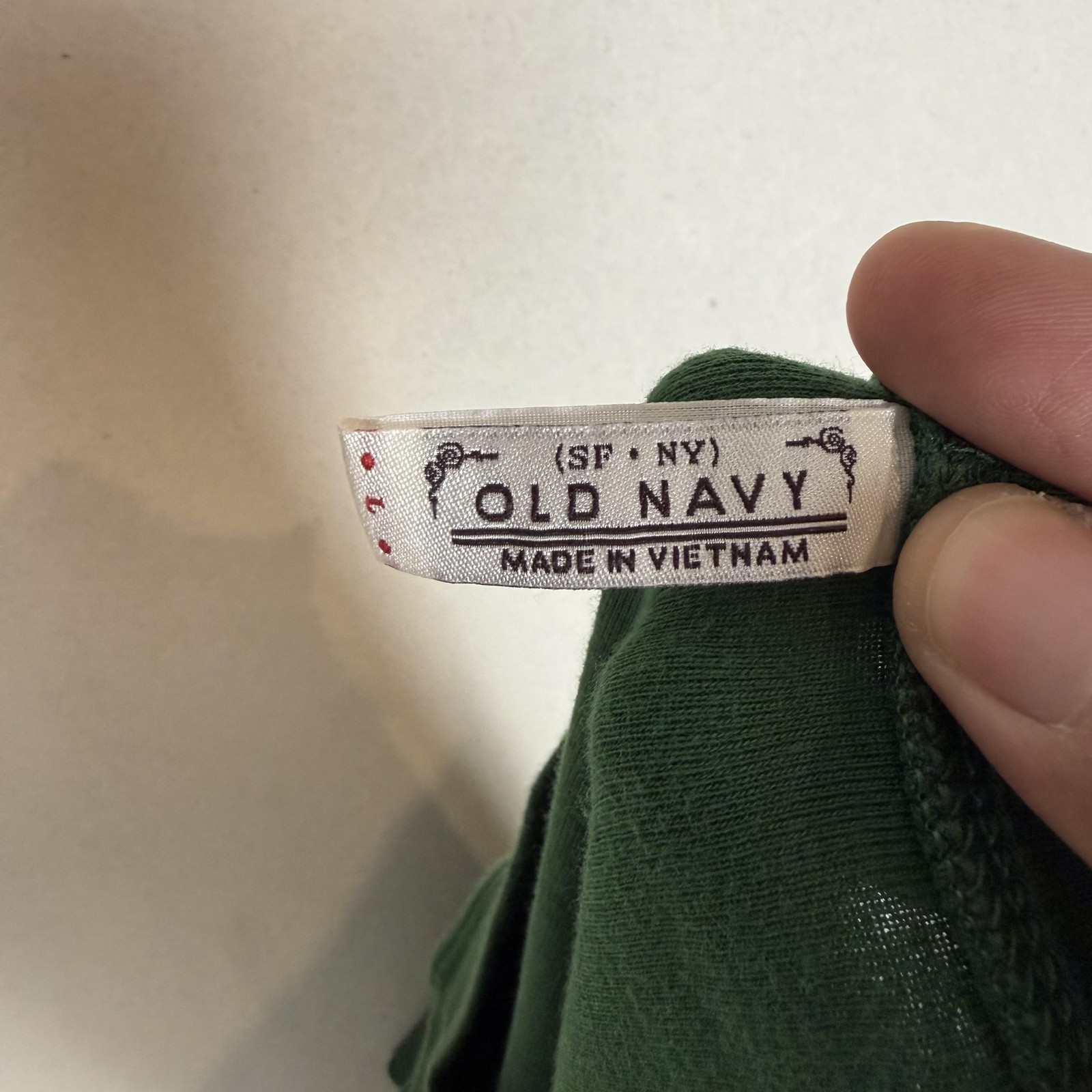 Old Navy Shirt Womens Large Green Boat Neck Raglan Long Sleeve SF NY Jersey