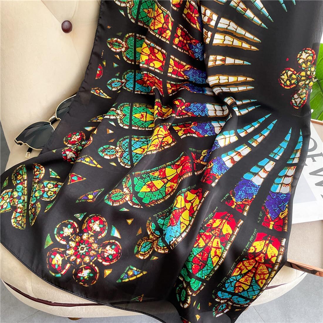 XL 43 Inch Extra Large Square Scarf Fashion Scarves Silk Feeling Hair Scarf W…