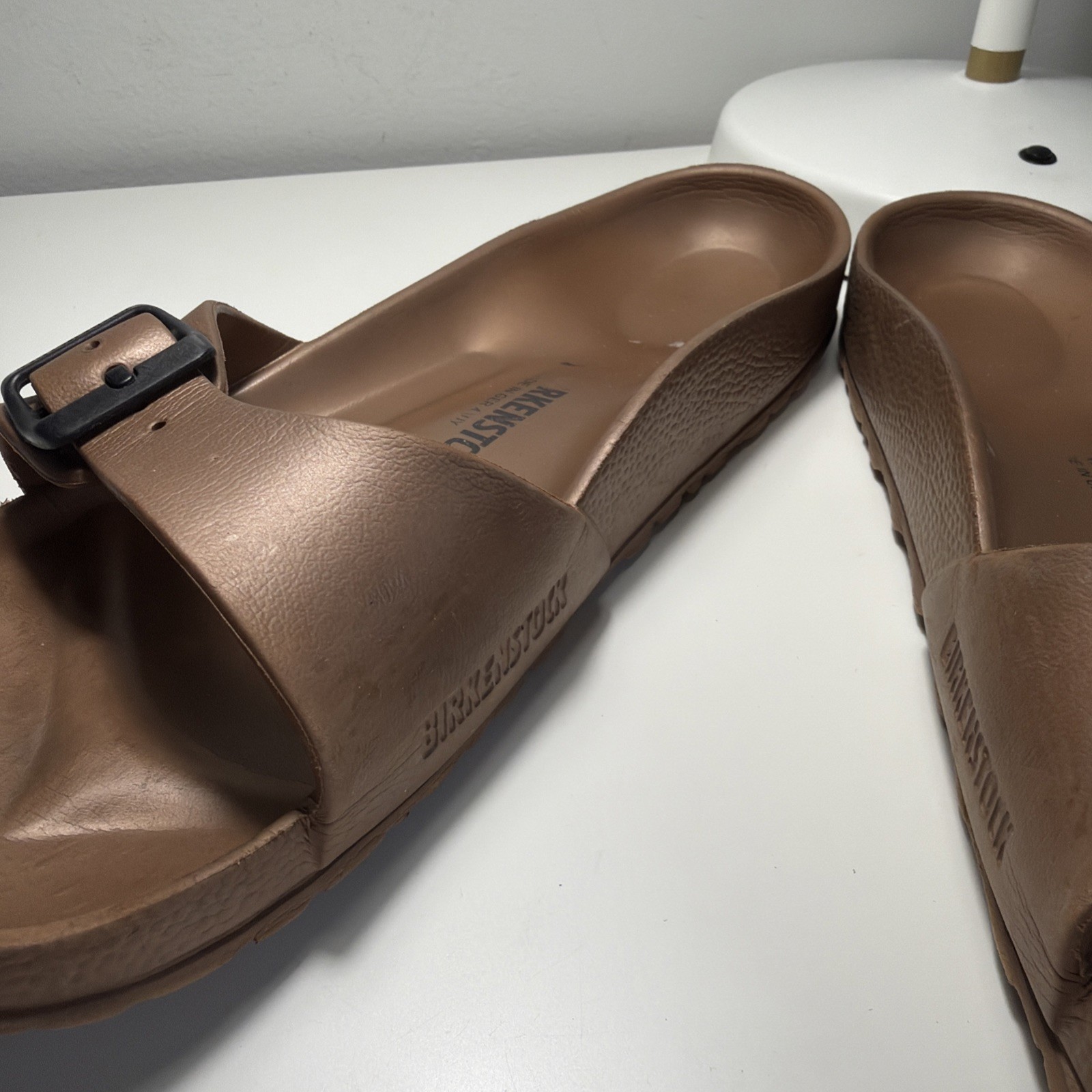 Birkenstock Madrid EVA Slide Sandals Copper Brown Size 40 9 Narrow Rubber