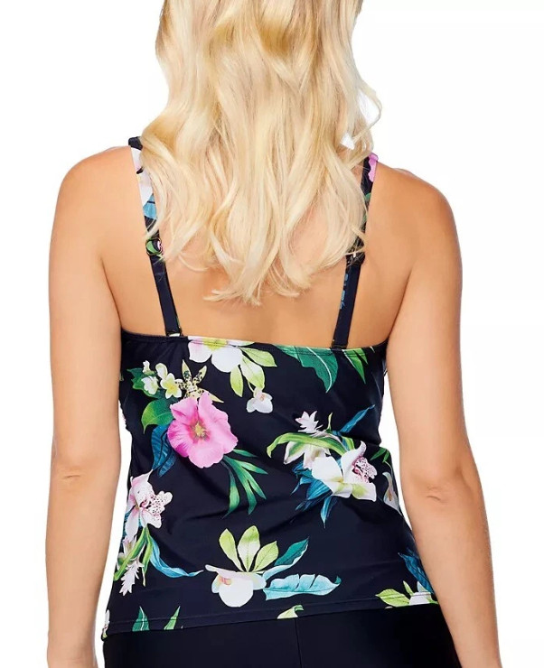 Island Escape ISLAND LIFE MULTI Monterey Underwire Tankini Swim Top Sz 10 15742