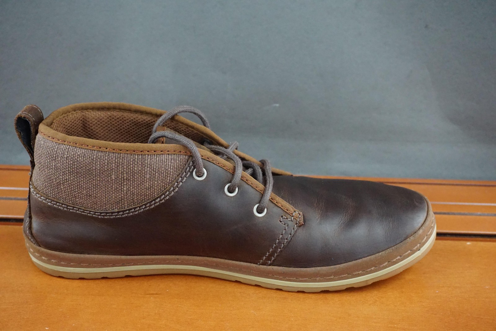 Teva Cedar Desert Boot Shoe Mens 7.5 Brown Leather Chukka Casual Comfort Lace Up