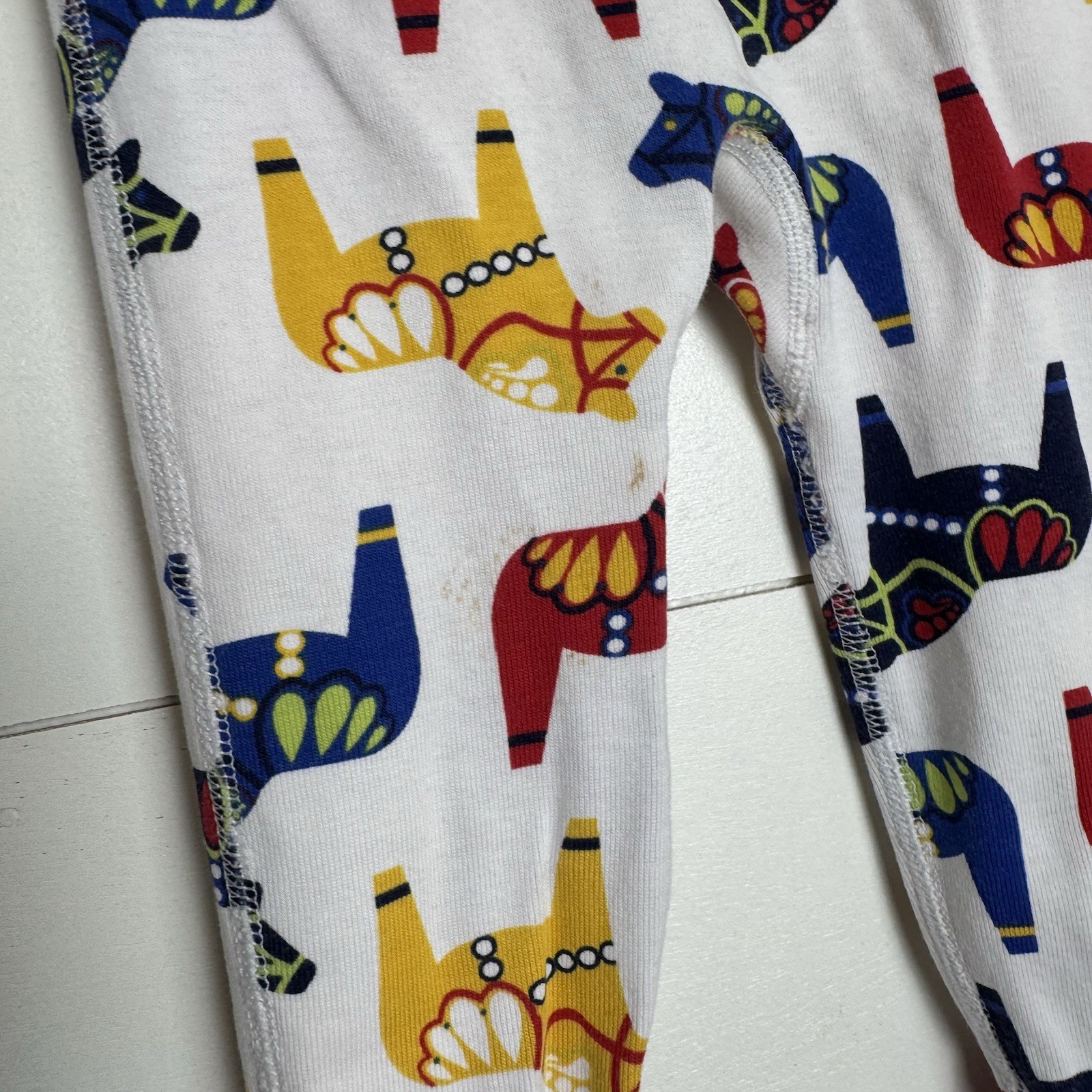 Hanna Andersson 1 Piece Pajama Sleeper Zipper Horse Print 80cm 12-18 Months