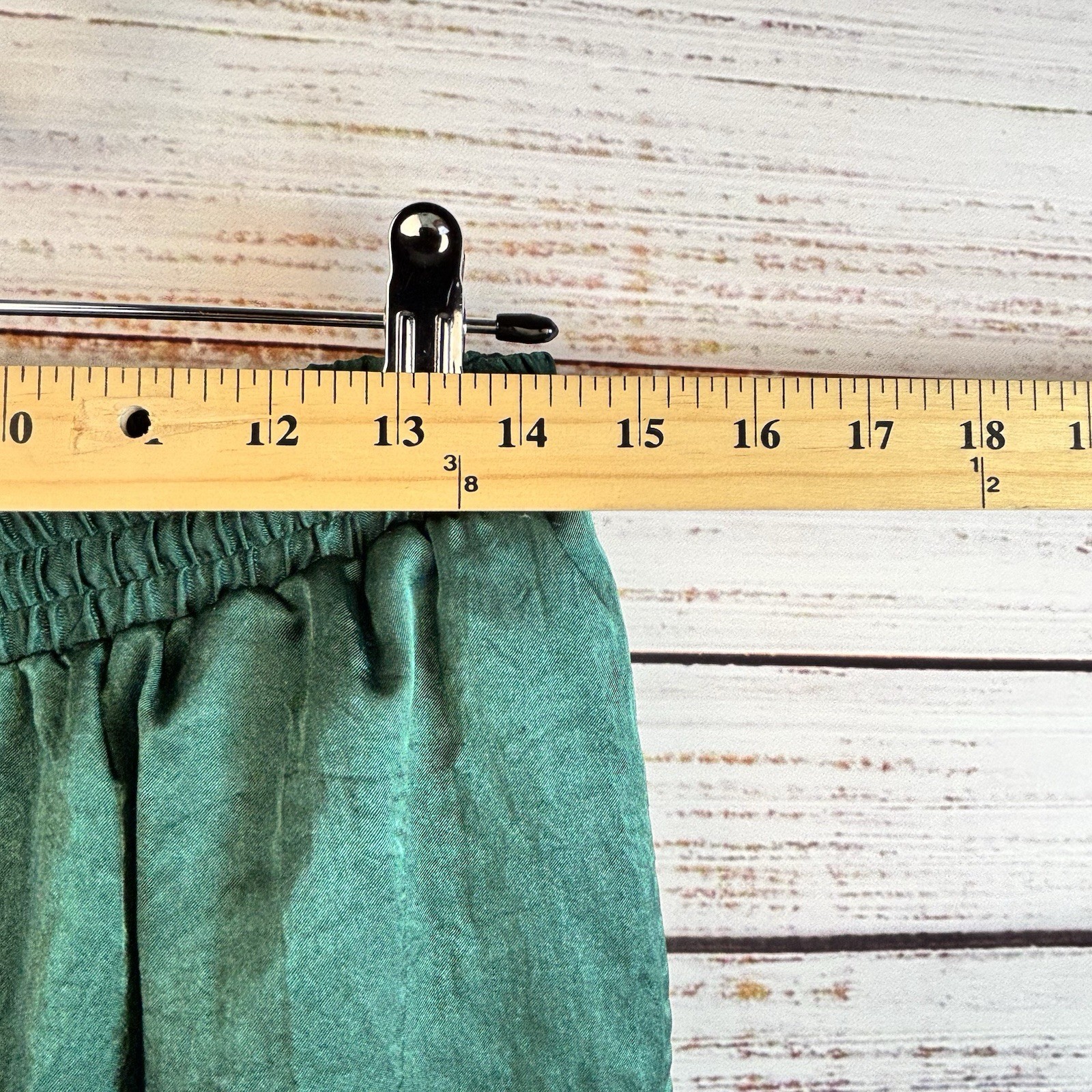 Vintage Parachute Pants M Emerald Green Silky Shiny Lined Barrel Jogger Wide