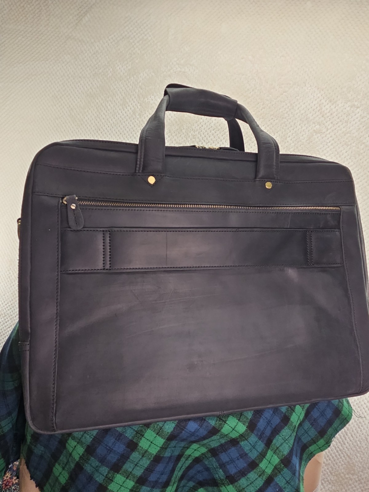 Luxorro Large Briefcase Fullgrain Leather Solid Brass Hardwear 17″×13″×5″ Superb