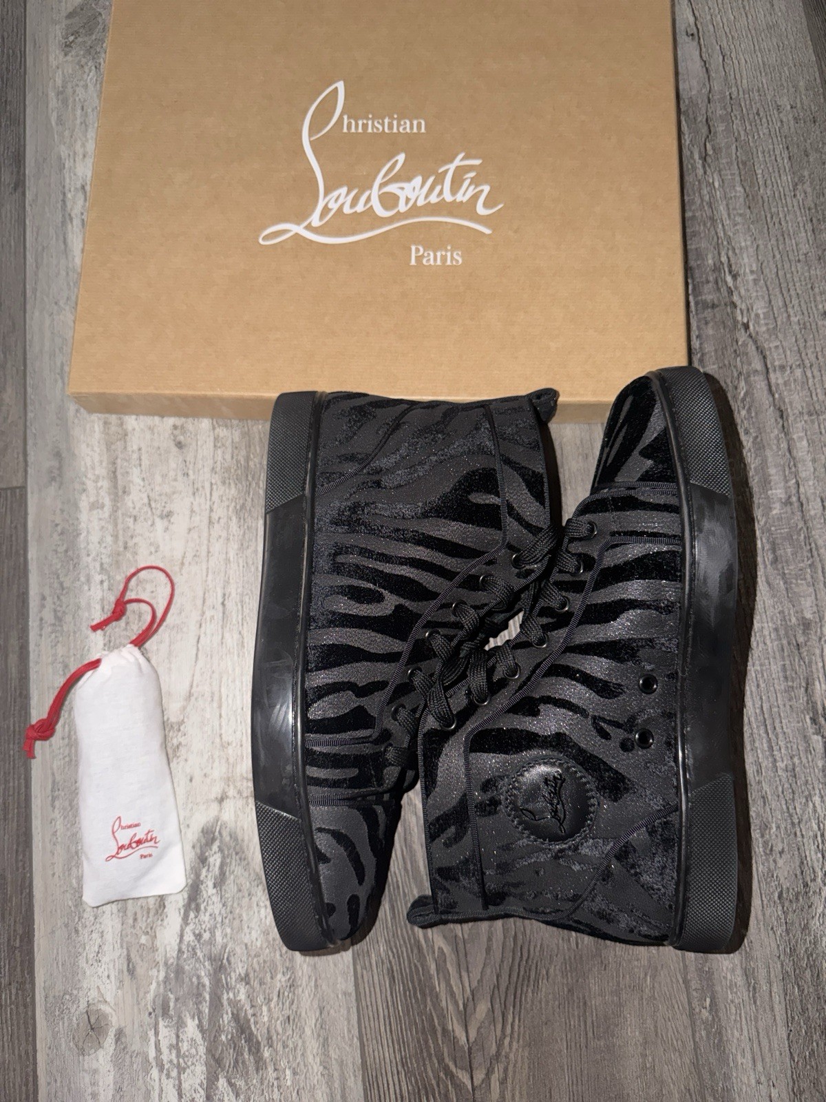 Christian Louboutin High Top Animal/Zebra Print size 9.5 US / EU 42.5