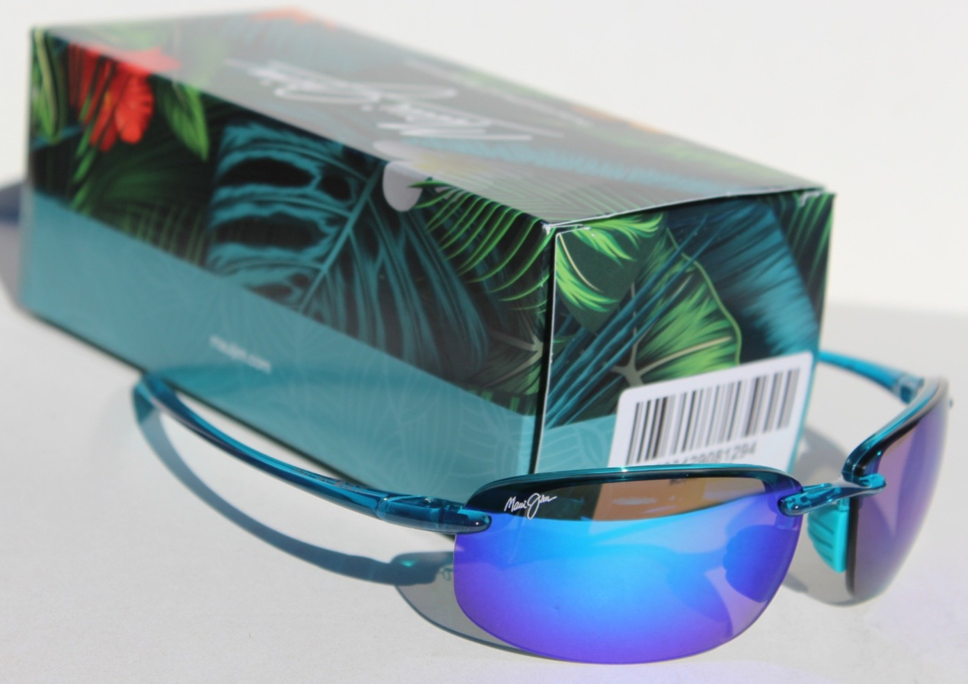 MAUI JIM Hookipa POLARIZED Sunglasses B407-03 Transparent Blue/Maui Blue NEW