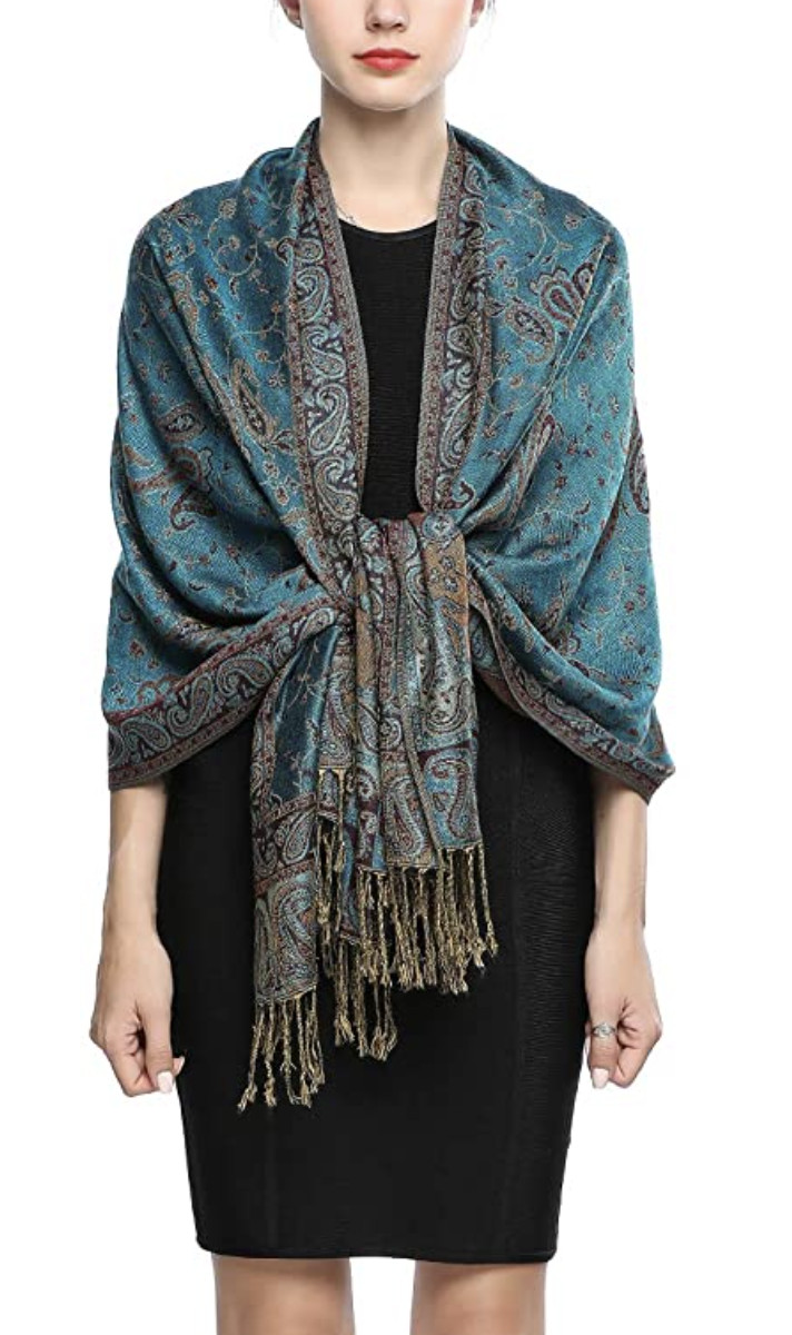Soft Silky Reversible Paisley Pashmina Shawl Wrap Scarf Stole w/ Fringes 80″x28″