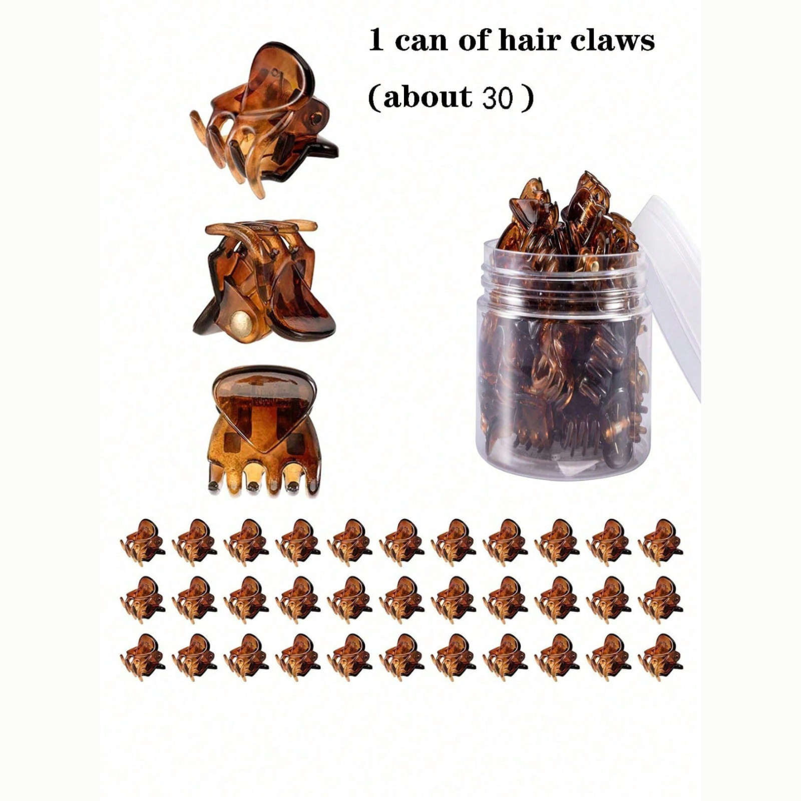20pcs Mini Brown Hair Clips Strong Grip Claw Clips Women Bangs Bun Accessories