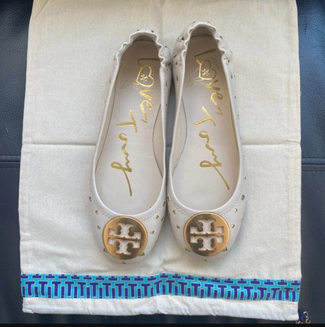 TORY BURCH LIMITED EDITION MINNIE HEART CUTOUT LEATHER REVA BALLET FLATS NIB 9