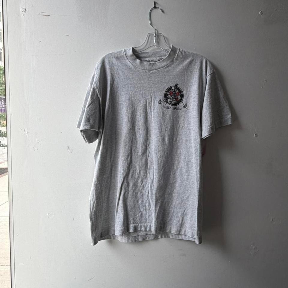 90s grey ski tee Size L #skiing #vintage 8/10 conditions