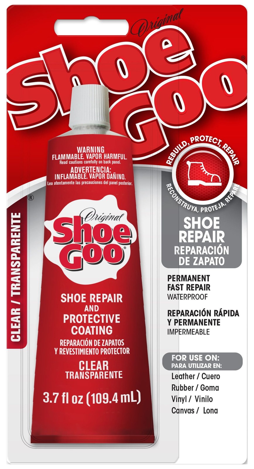 Shoe Goo Adhesive Glue, Shoe Repair, Clear, 110010, 3.7 Fl. Oz.