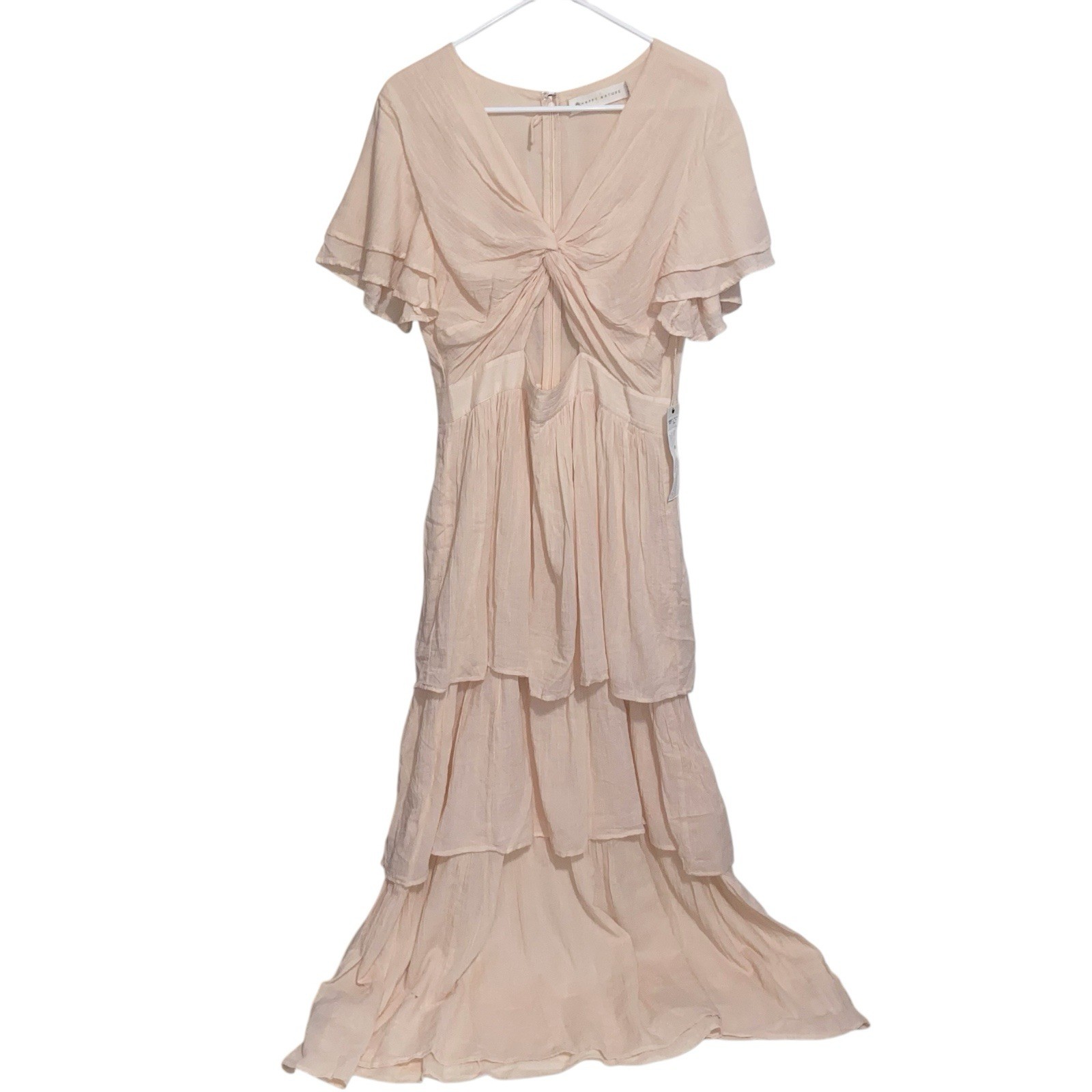 Happy X Nature Dress Womens Size 14 Ethereal Cottagecore Tiered Maxi Boho Fairy