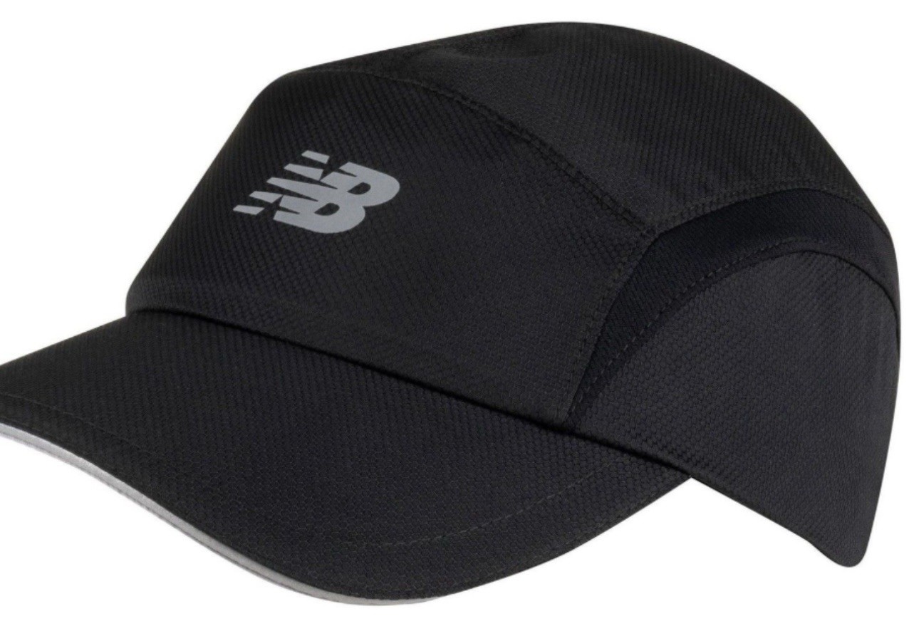 New balance performance moisture Wicking Hat New Black Reflective, Brim ￼