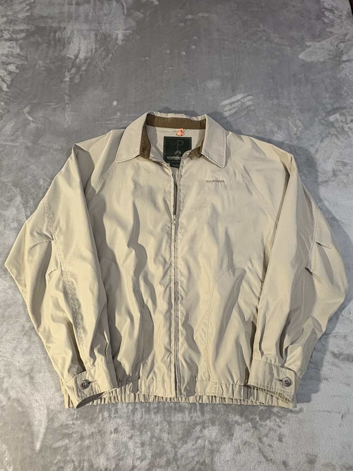 Vintage Weatherproof Jacket Mens XL Light Tan Full Zip Water Resistance Casual