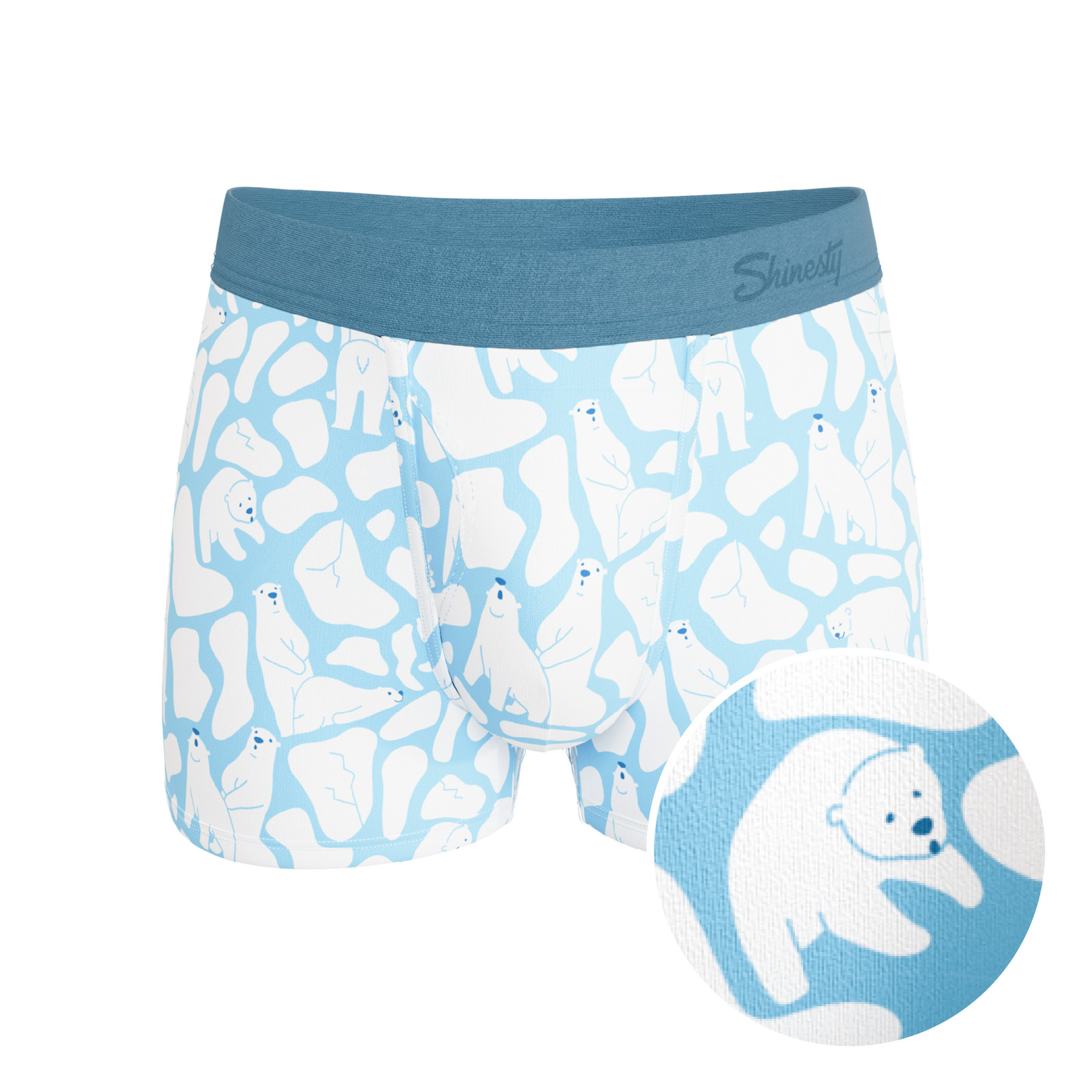 Shinesty Men’s Ball Hammock Pouch Trunks – Polar Bear Print MicroModal Moisture