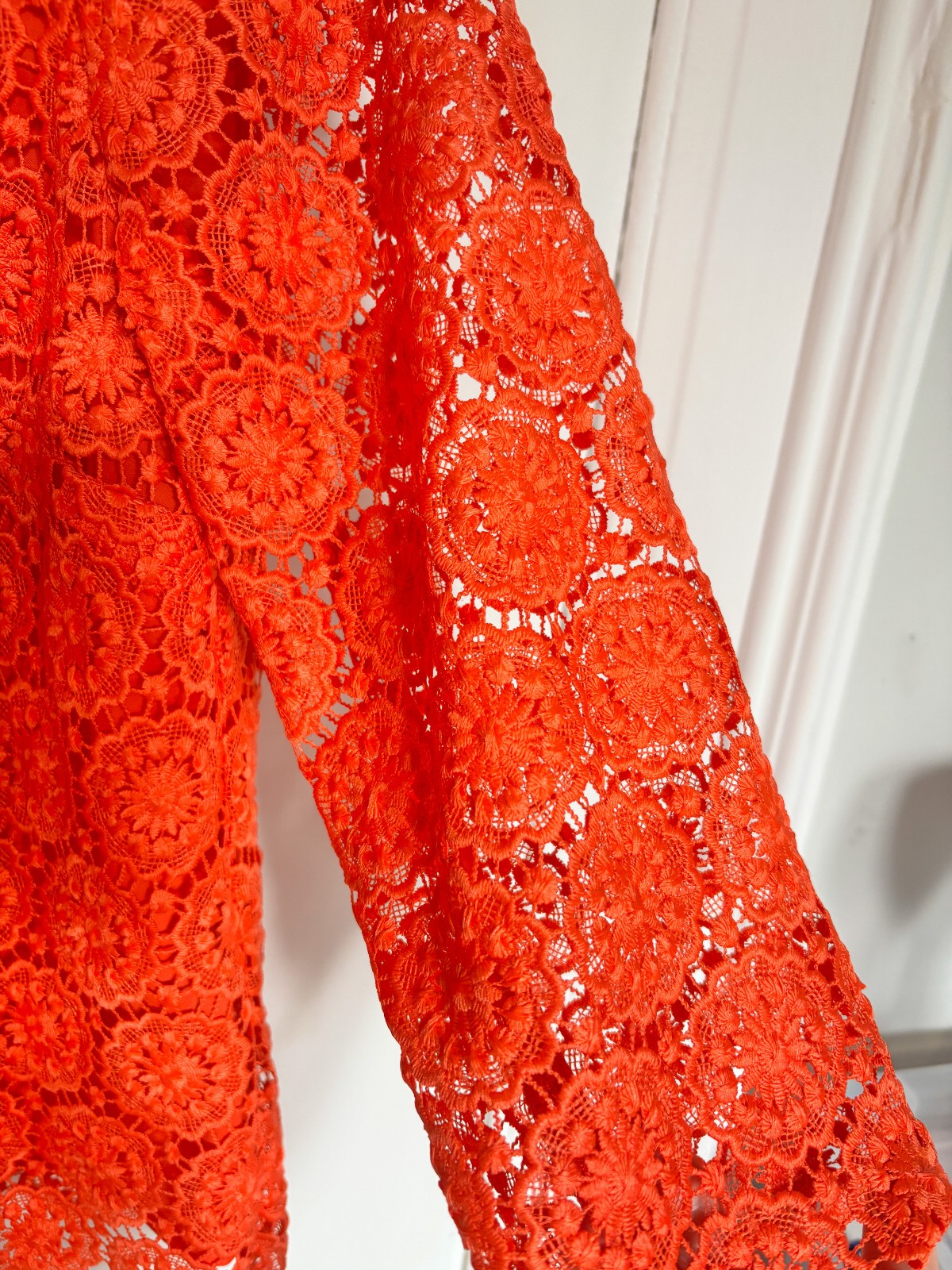 M&S Collection Orange Lace Top Womens Size 10 – Smart Blouse Boho Bold Summer