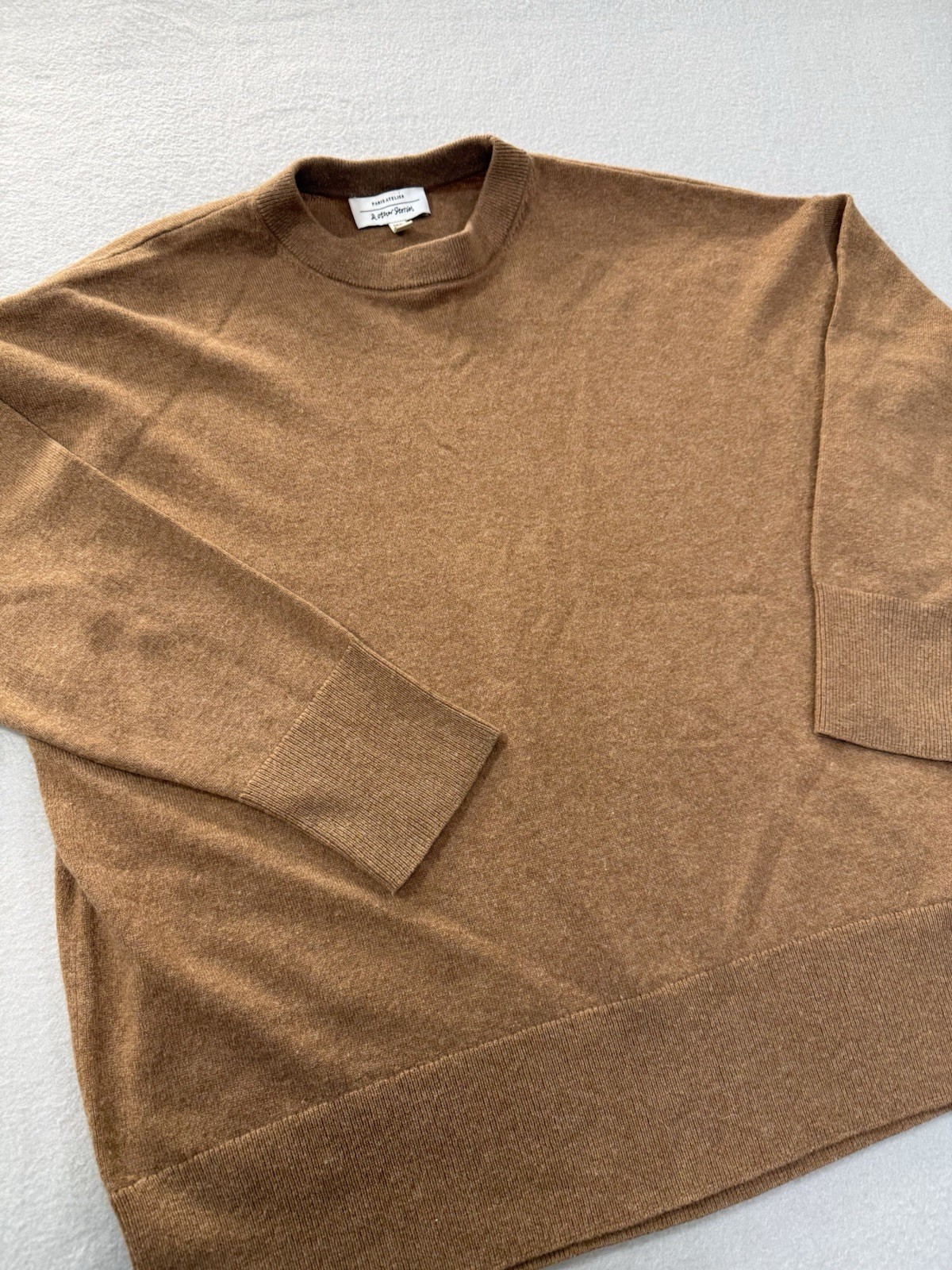 Paris Atelier & Other Stories Womens XS Cashmere Crew Neck Brown Jumper Sweater