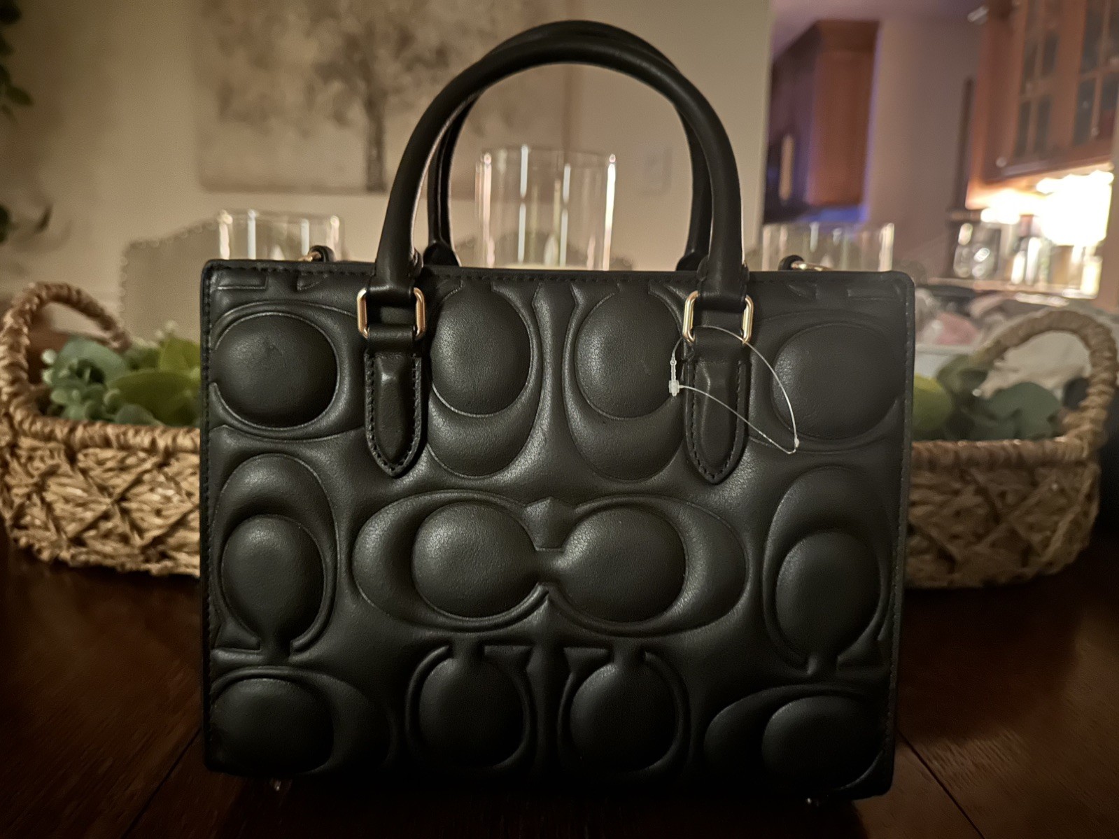 Coach Maggie Small Tote Bag In Signature Leather in Black NWOT – CY670