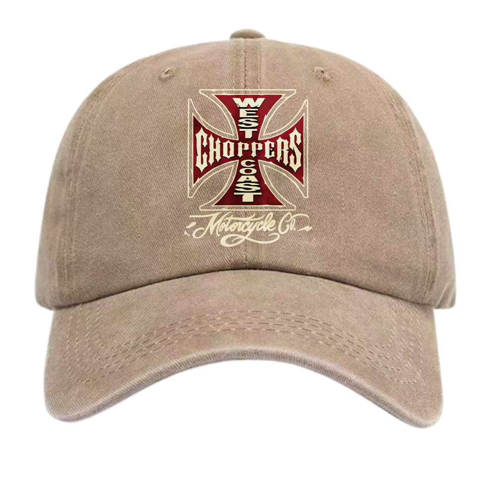 West Coast Choppers Motorcycle Dad Hat – Vintage Washed Biker Cap, 7 Colors