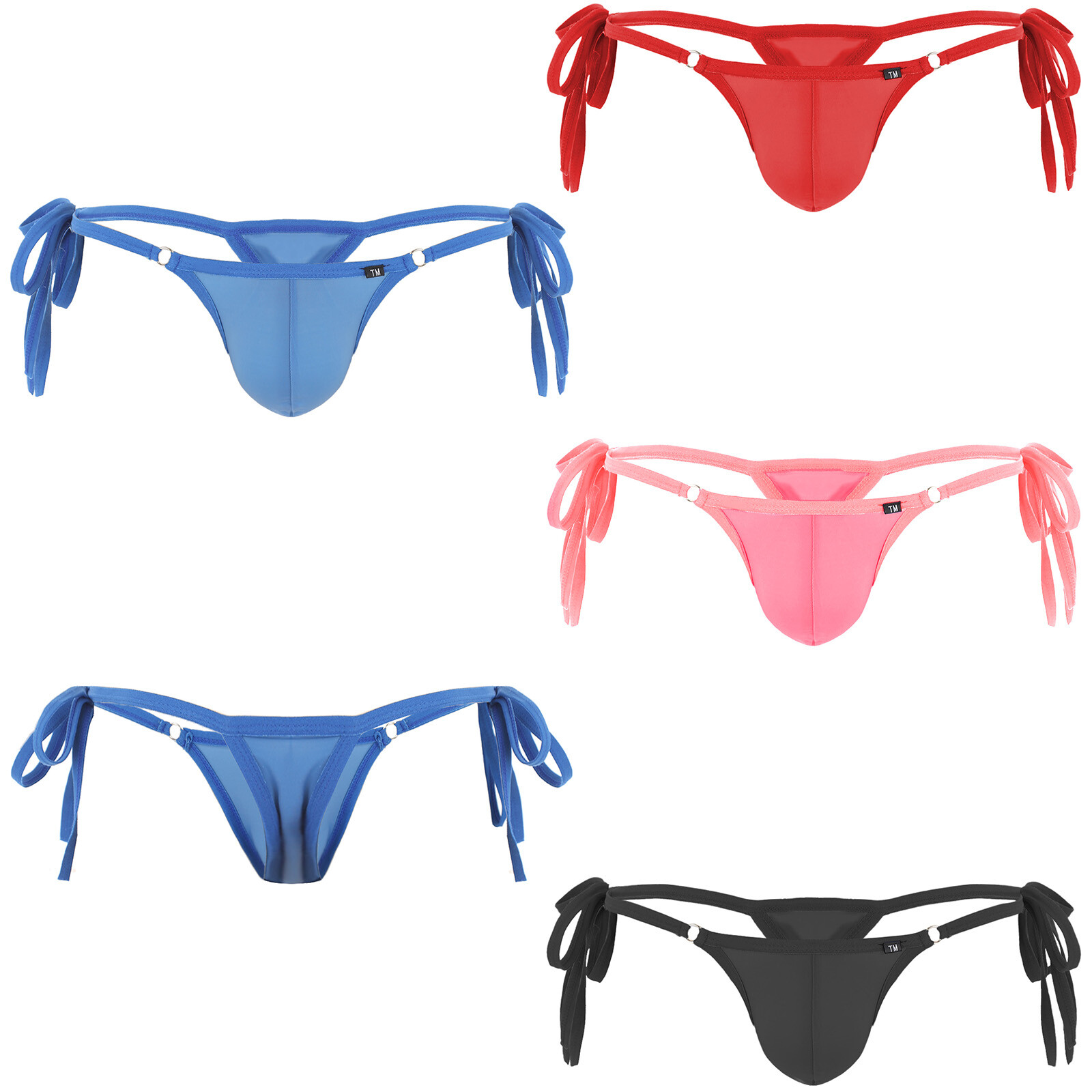 US Men’s Lace-Up G-String Thong Bulge Pouch Panties Jockstrap Briefs Underwear