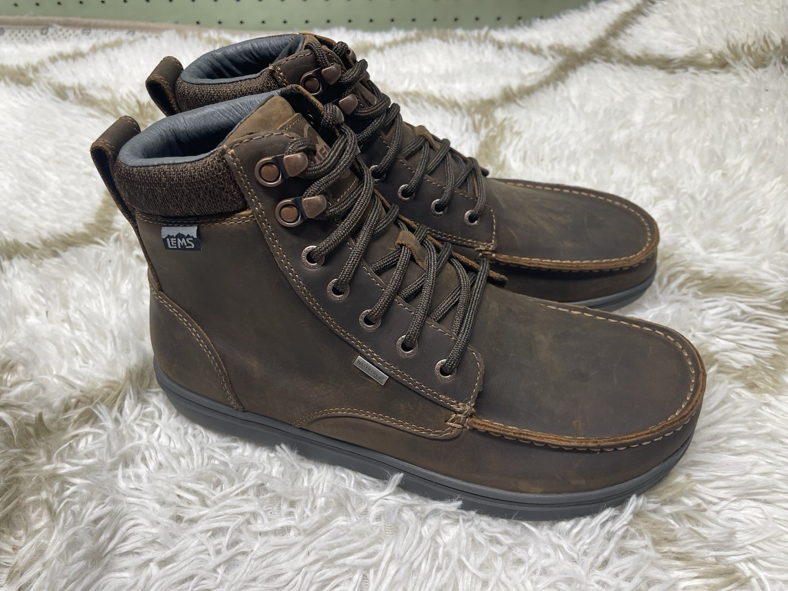 🧡NIB*Lems Boulder Boot Grip Waterproof Men’s Size 10 Full-Grain Oiled Leather🧡