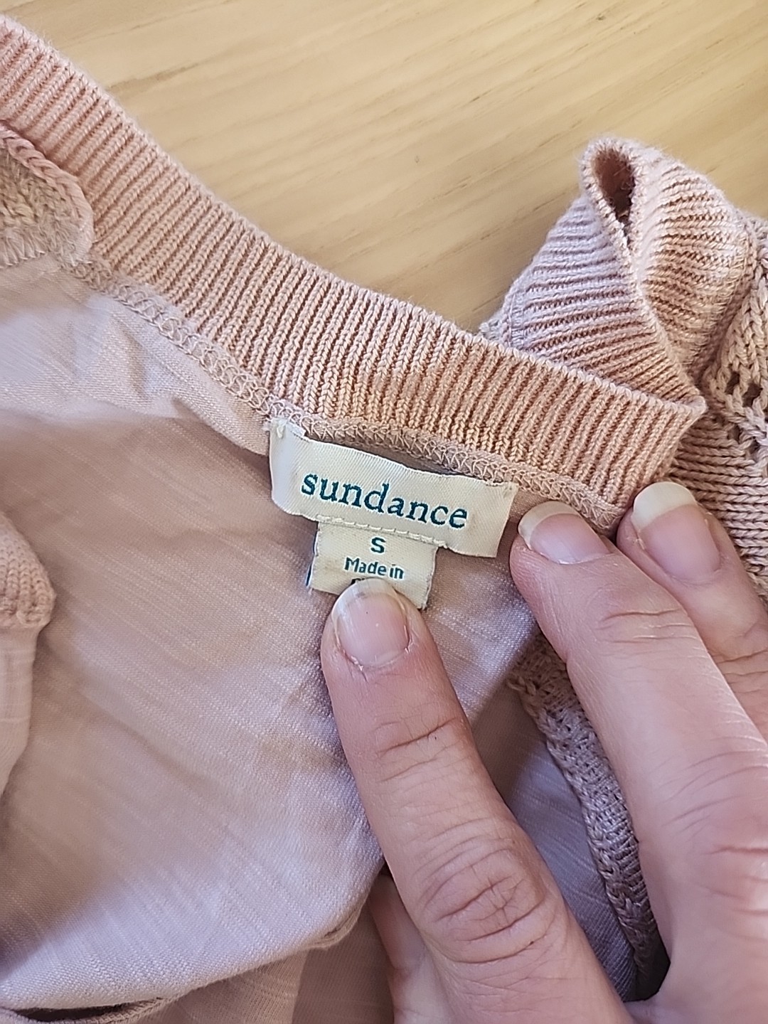 Sundance Jersey Knit Contrast Bell Knitted Cuffs Split U-Neck Henley Euc S