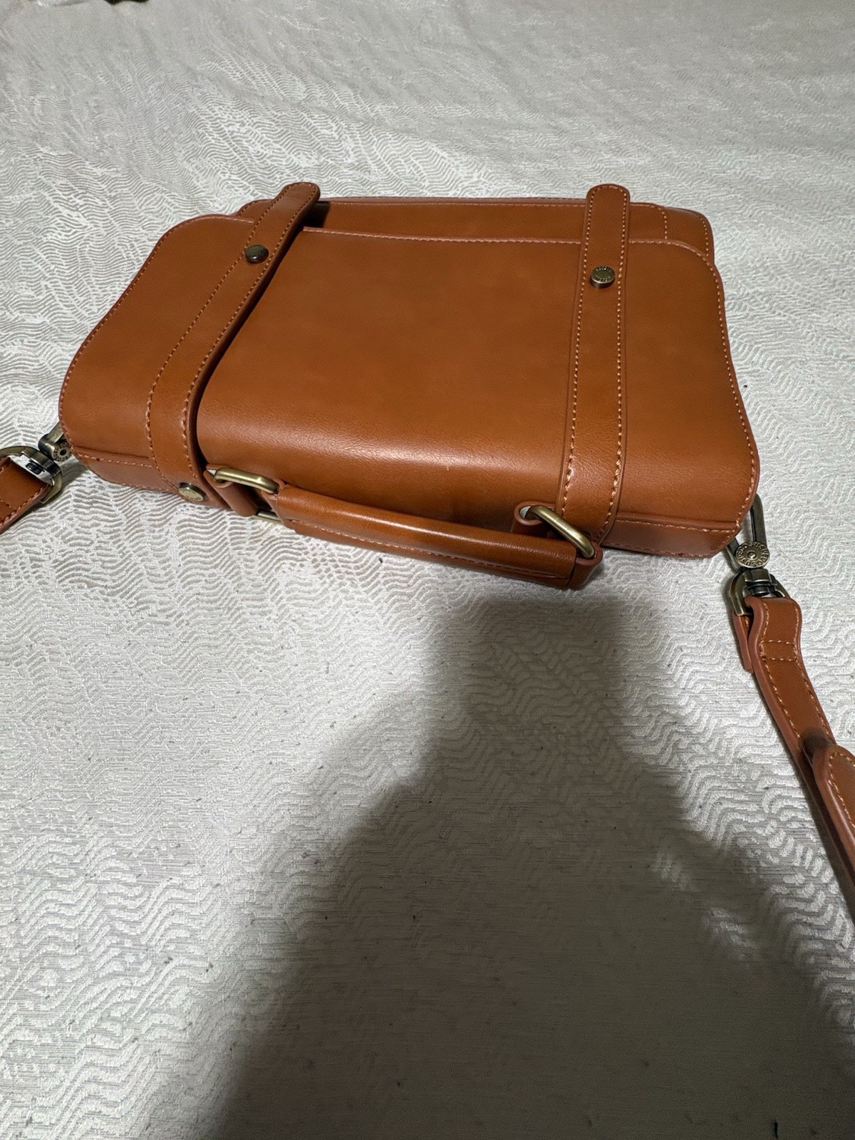 ECOSUSI Brown FAUX Leather messenger bag