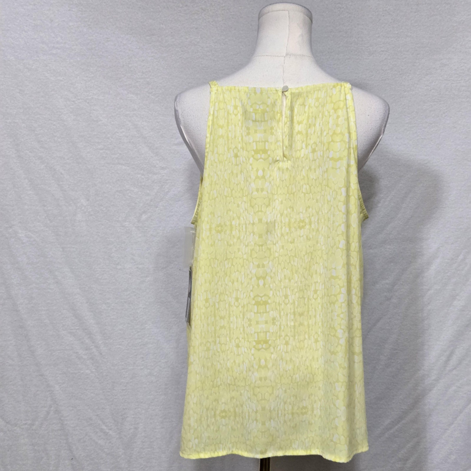 Worthington Tank Top Womens Large Yellow Sleeveless Blouse Zan Print New NWT