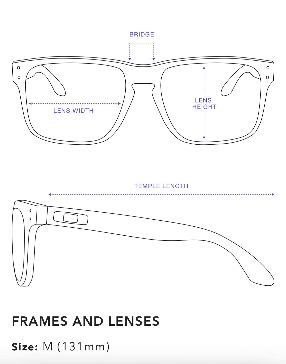 Oakley Holbrook Polished Clear Frame M (131mm) Fit Regular – High Bridge Fit
