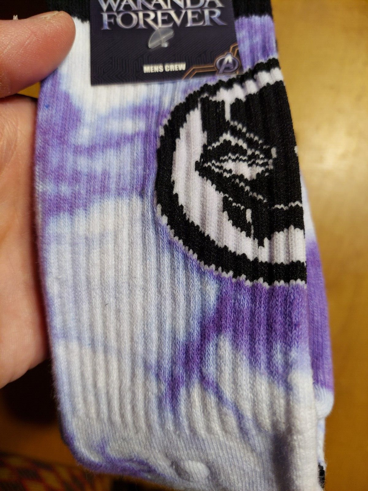 Wakanda Forever Black Panther Mens Crew Socks Shoe Size 5-12 HYP