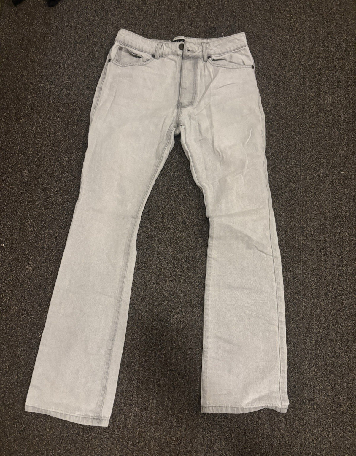 boohooMAN Men’s Gray Slim Fit flared Jeans