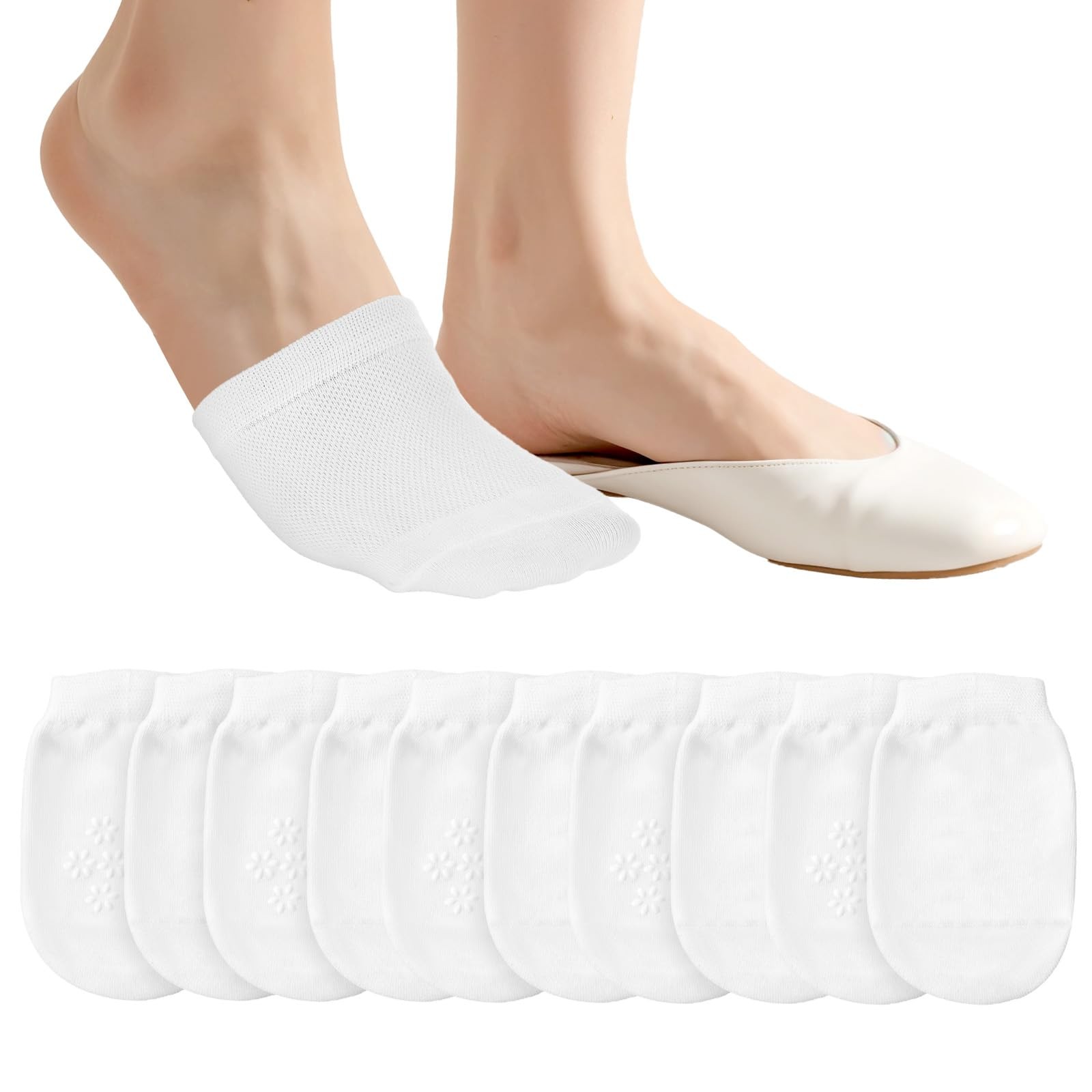 5 Pairs Women’s Toe Socks for Mules Toe Toppers Cover No Show Liner Half Sock…