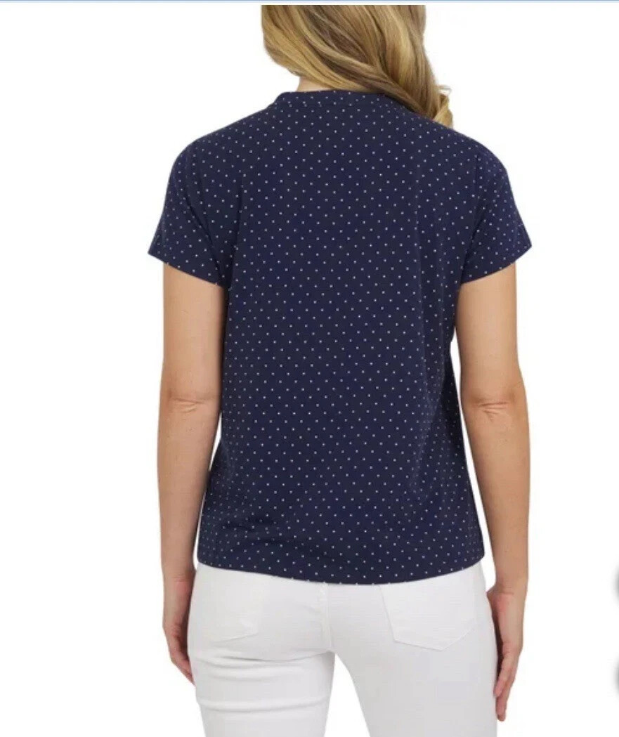Lands’ End Women’s Pintuck Top, Navy, Medium