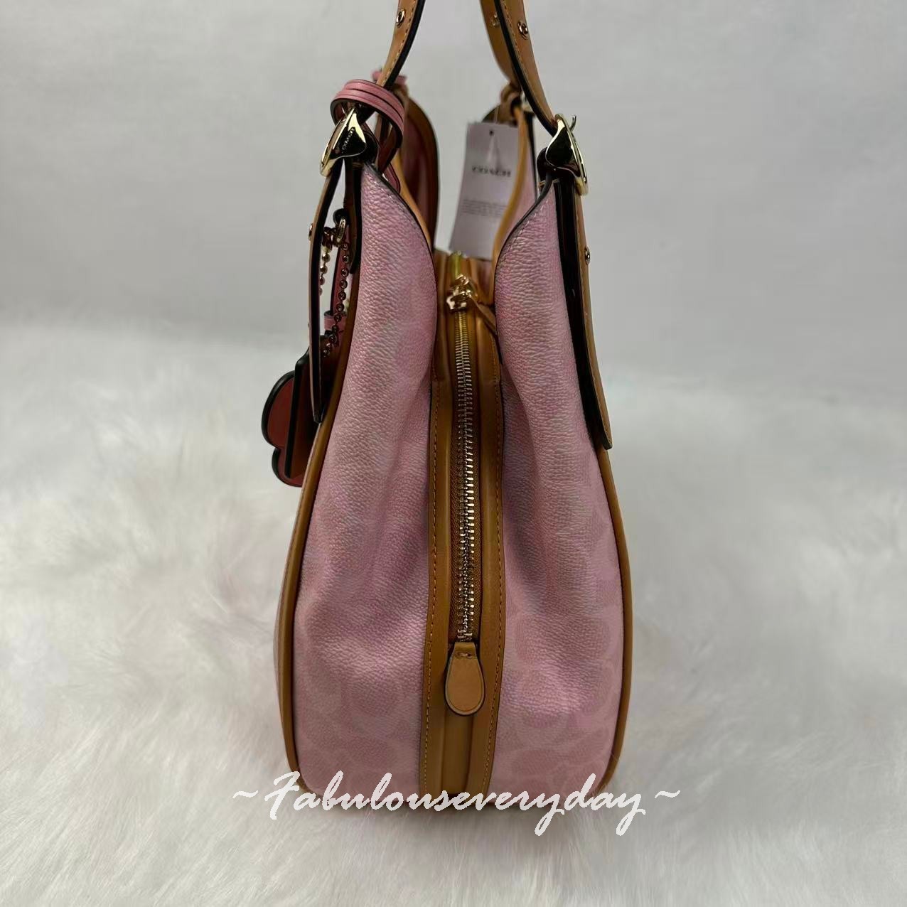 Coach Erin Shoulder Bag In Signature Canvas With Charms Powder Pink CEL13