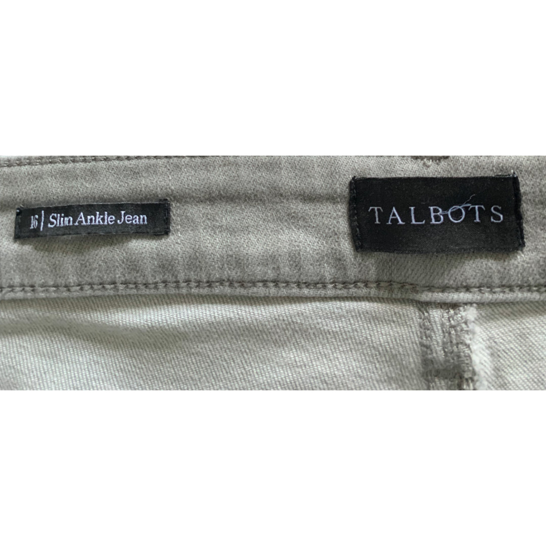NWOT TALBOTS Womens’ Light Gray Zenith Wash Slim Ankle Jeans Size 16