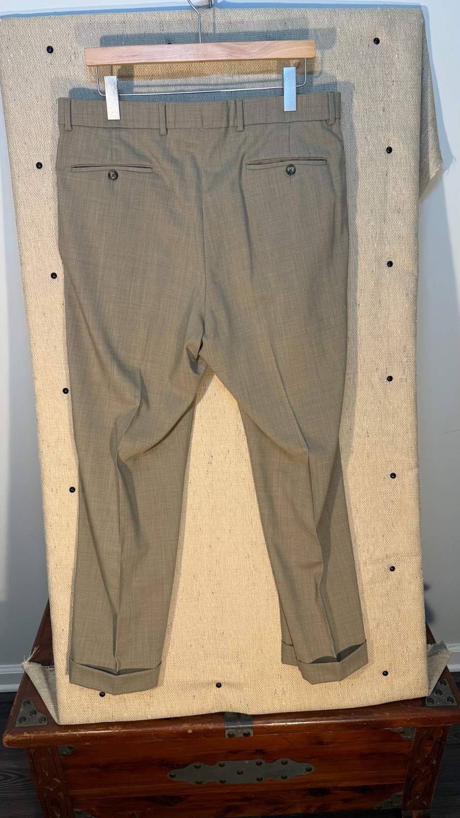 Ballin Pants BOGO 36×27 Brown Super 120s Wool Dress Slacks LOT OF 2 Pleated Cuff