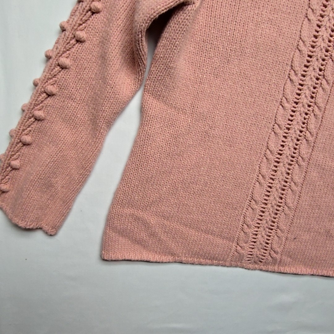 Vintage Westbound Hand Knit Pink Sweater XL Women’s Acrylic Wool Blend 90s