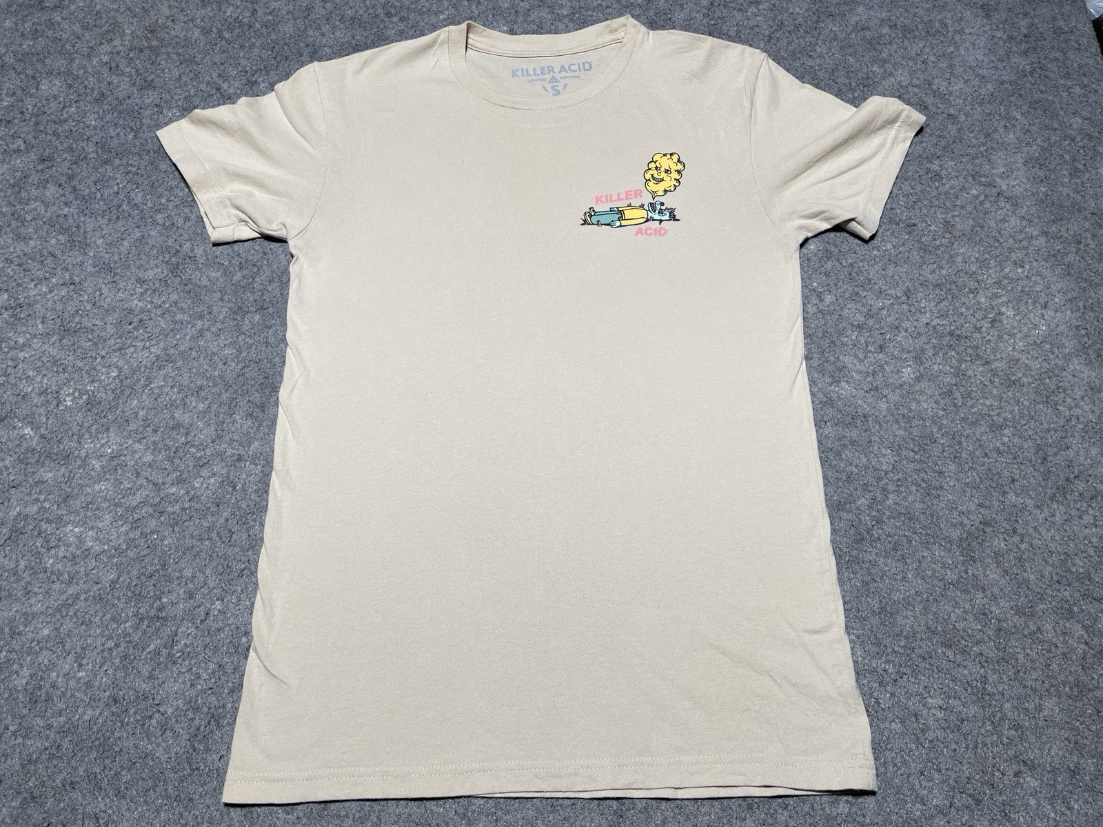 Killer Acid Limited Edition SMALL Light Beige Shirt Try The Brains Moon Shine