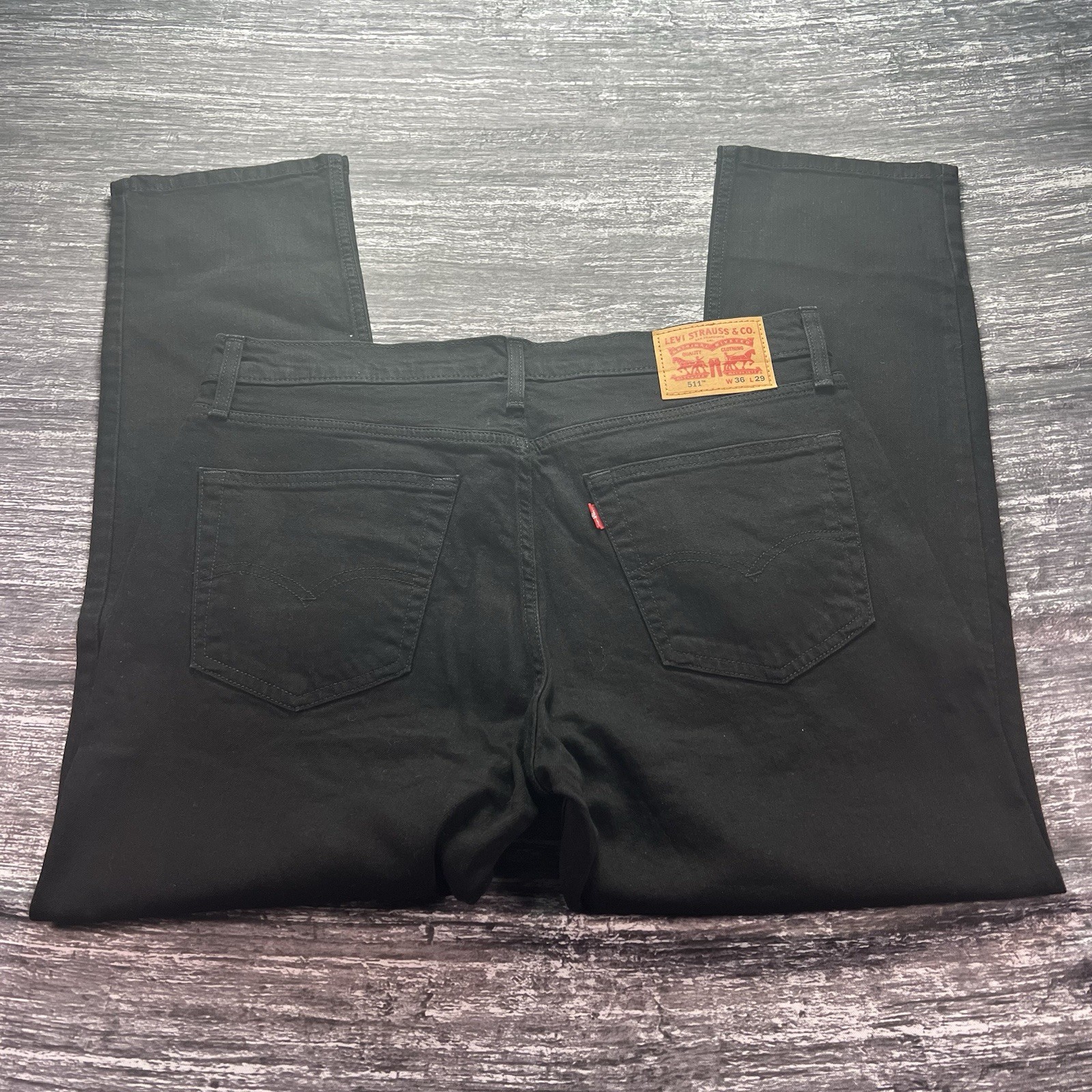 Levi’s 511 Mens Slim Fit Advanced Stretch Below Waist Jeans Black Size 36X29 NWT