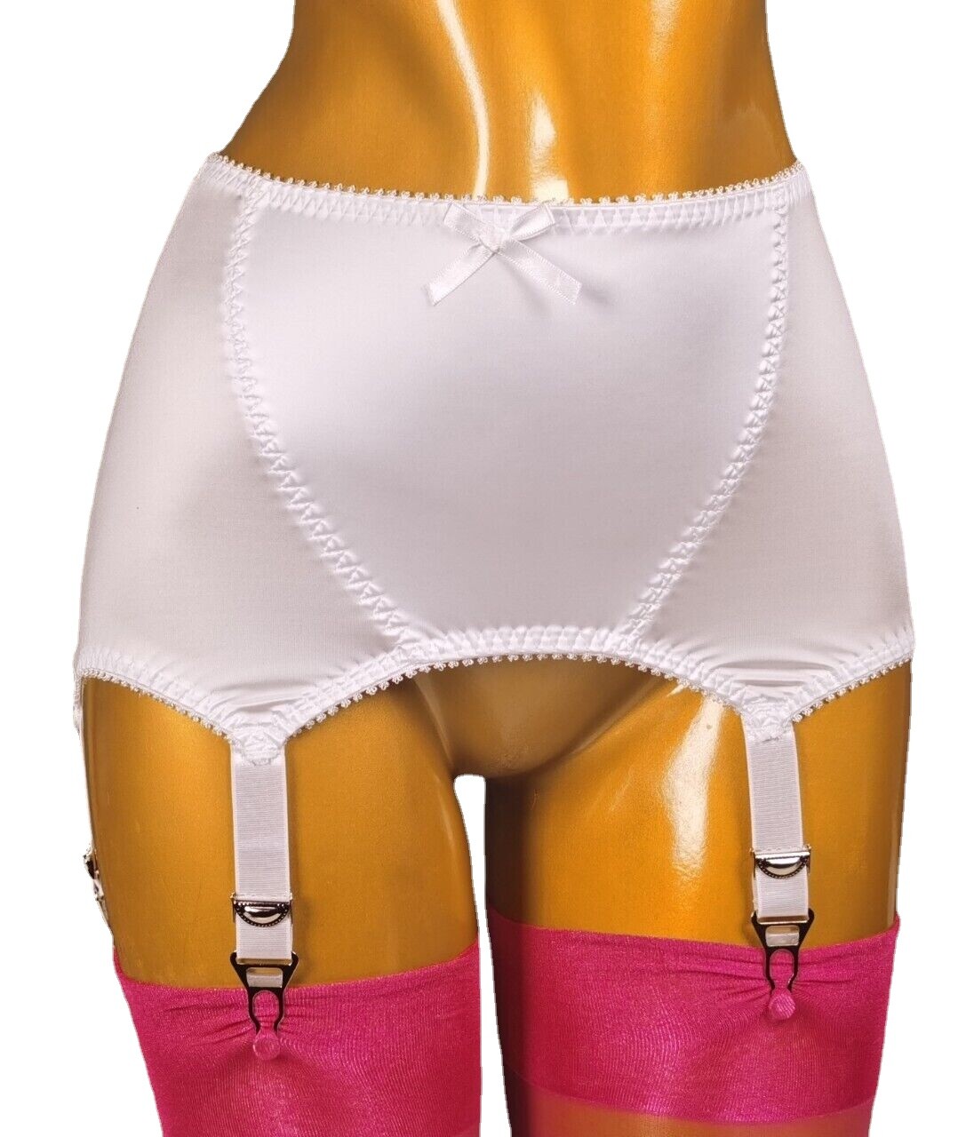 Sexy Wet Look Open Bottom Girdle Firm Shaping Girdle Garter Belt with 6 Straps