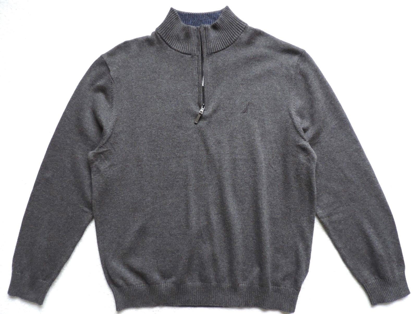 Nautica Men’s Quarter Zip Pullover Sweater, Grey, Size: XL
